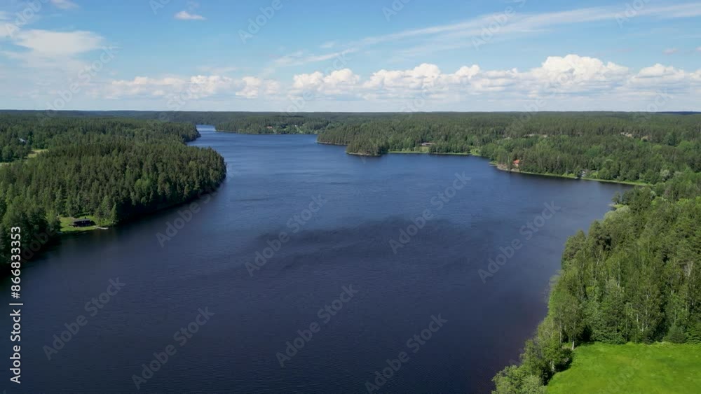 Aerial view of Nuuksio National Park, Finland on the summer Aerial view of Nuuksio National Park, Finland on the summer