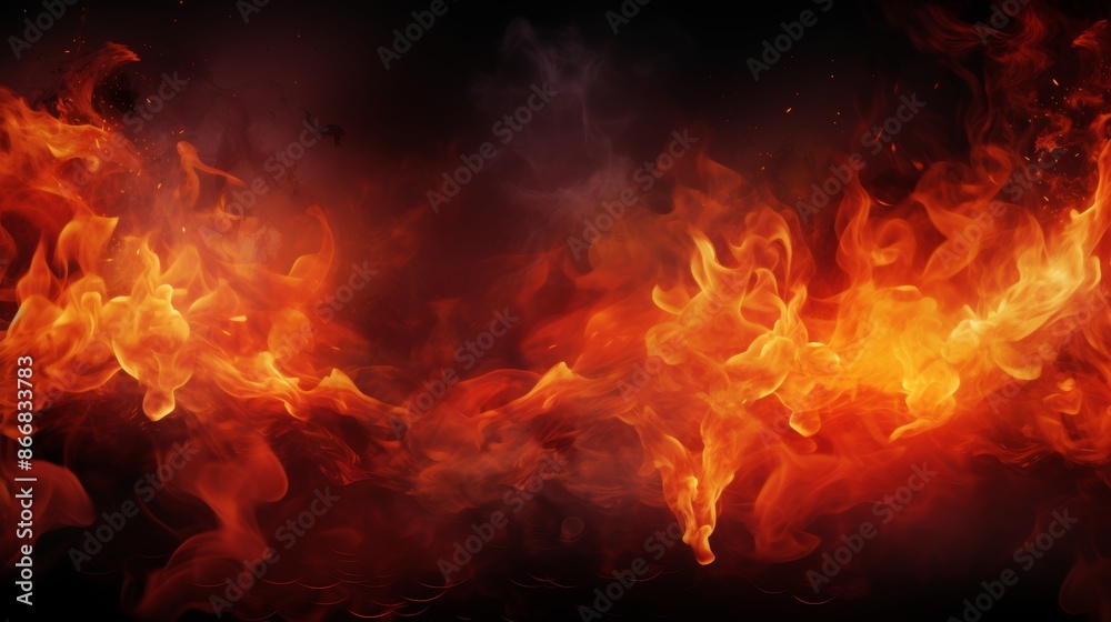 Realistic fire spark overlay on flame background with orange sparkle in cloud, abstract bonfire Realistic fire spark overlay on flame background with orange sparkle in cloud, abstract bonfire
