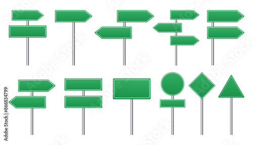 Street signs set of green street signs
