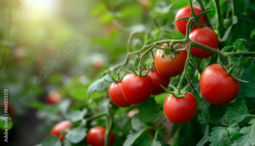 Wallpaper Mural Ripe Tomatoes on a Vine in the Garden Torontodigital.ca