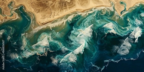Wallpaper Mural Swirling Blue Ocean Textures from Above Torontodigital.ca