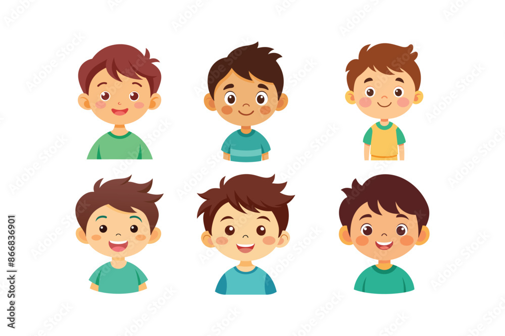 happy smiling child vector set Flamingo happy smiling child vector set Flamingo