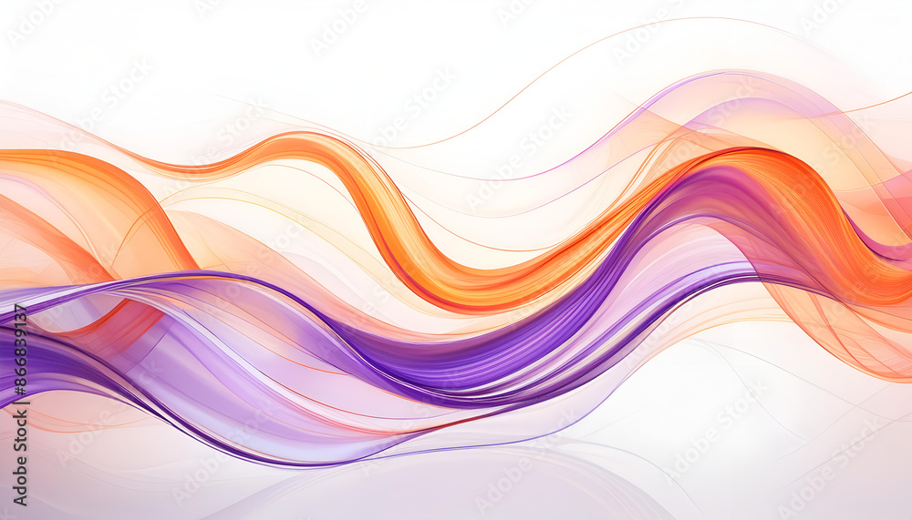 Abstract Orange And Purple Wavy Lines On White Background Abstract Orange And Purple Wavy Lines On White Background