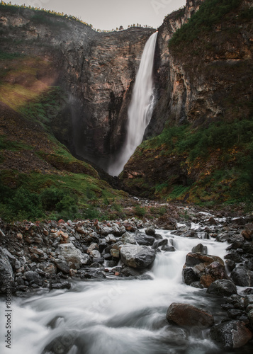 waterfall in the mountains