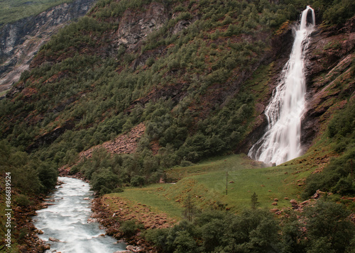 waterfall in the mountains