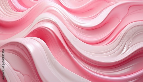 Moisturizer waves on a pastel pink background, creating a smooth, glossy, and fresh aesthetic.