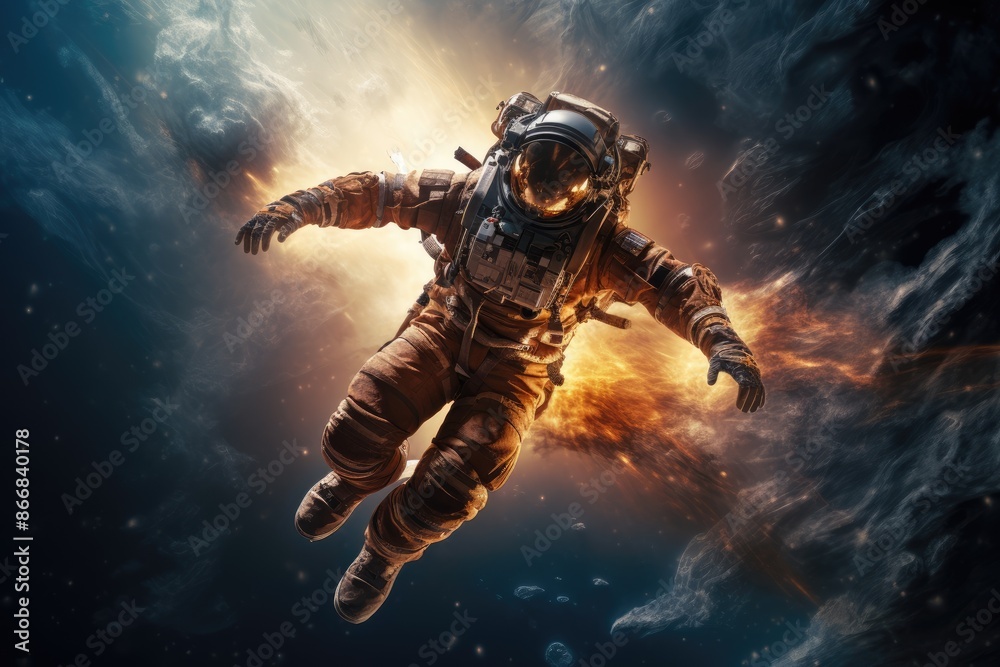 Fototapeta premium Astronaut in outer space. astronaut in space.