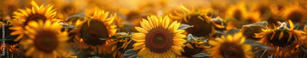 Naklejka premium Sunflowers in a Field