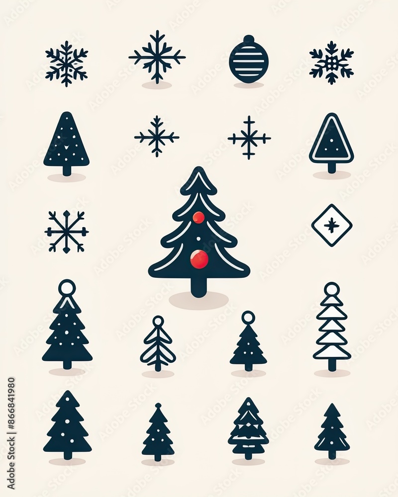 Obraz premium christmas tree icon or logo christmas tree