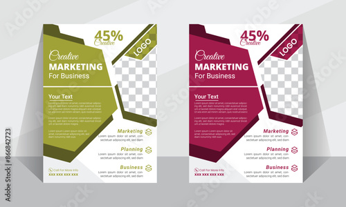 Modern vactor layout leaflet template design for business