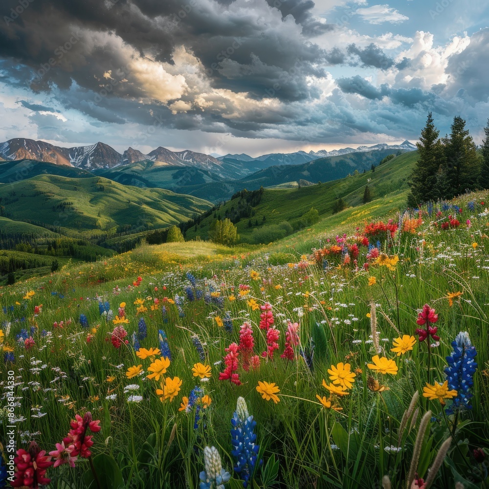 Fototapeta premium Rocky Mountain Wildflower Meadow
