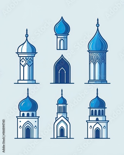 vector icon set of mosque ,mosque sign, for various template