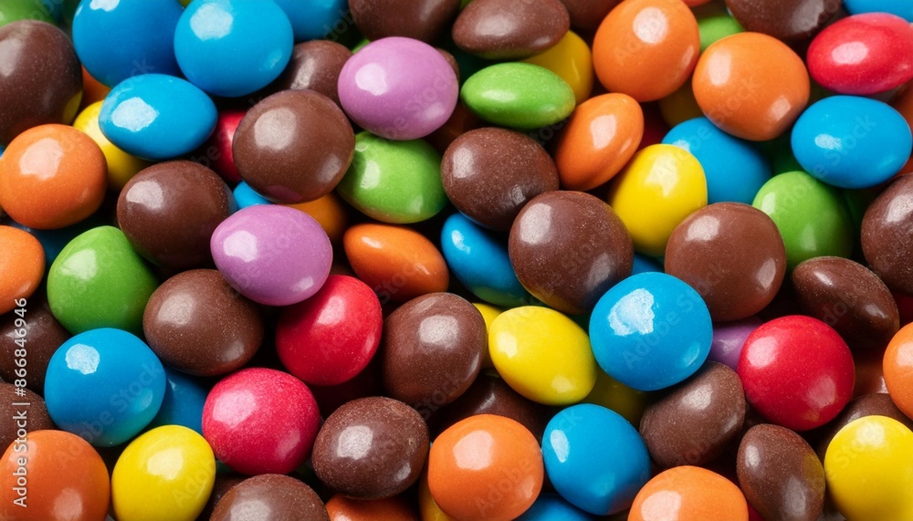 Close up of a pile of colorful chocolate coated candies. Candy background. Close up of a pile of colorful chocolate coated candies. Candy background.