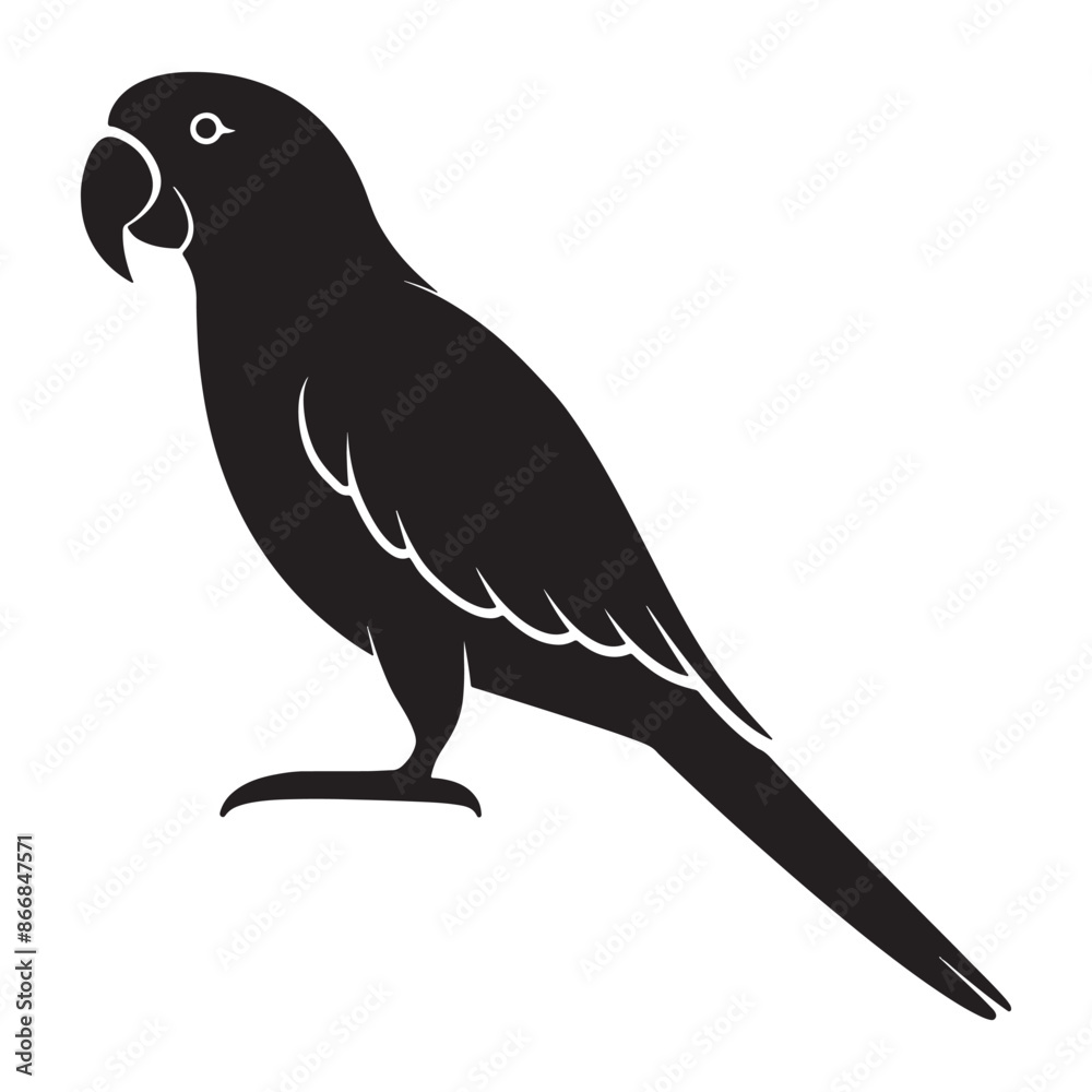 Obraz premium Parrot Vector Silhouette illustration, Parrot silhouette vector Art,Icons, and Graphics 