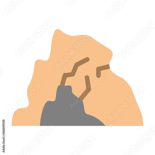 cave Vector Flat Icon Design