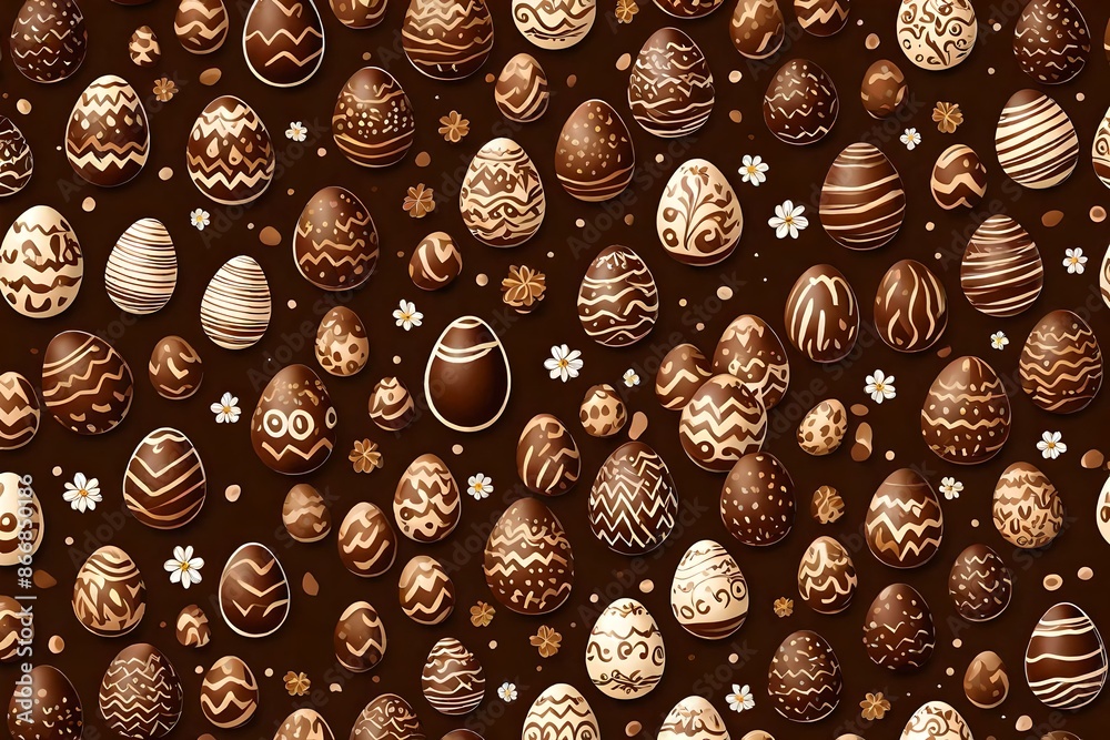 Easter wallpaper with chocolate eggs on a brown. Easter wallpaper with chocolate eggs on a brown.