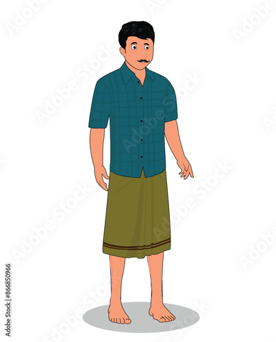 Indian village farmer cartoon character design for animation