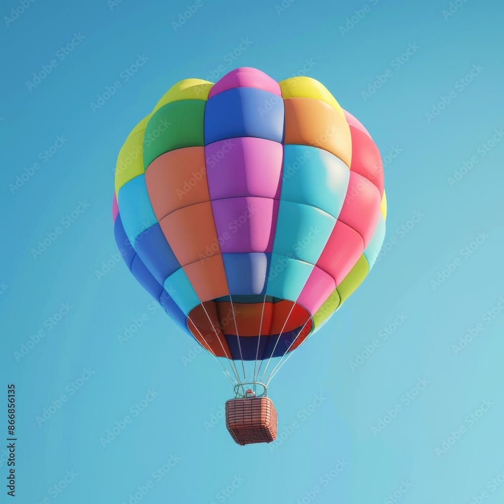 Fototapeta premium Colorful Hot Air Balloon in Blue Sky 