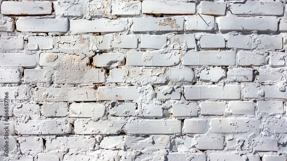 A white brick wall with a few holes in it. The wall is very old and has a lot of wear and tear A white brick wall with a few holes in it. The wall is very old and has a lot of wear and tear