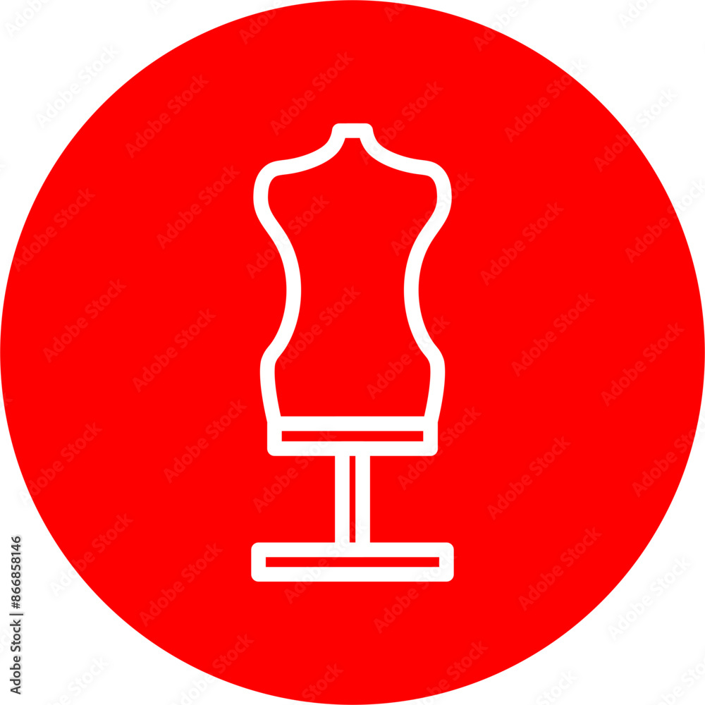 Fashion Mannequin Line White Circle Red Fashion Mannequin Line White Circle Red