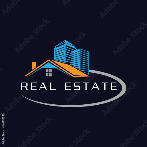 residential building home real estate logo design vector