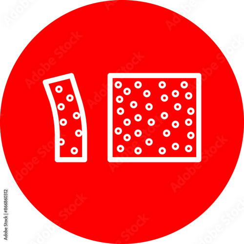 Tofu Line White Circle Red