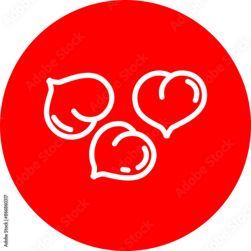 Chickpeas Line White Circle Red