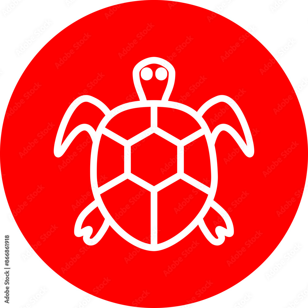 Fototapeta premium Turtle Line White Circle Red