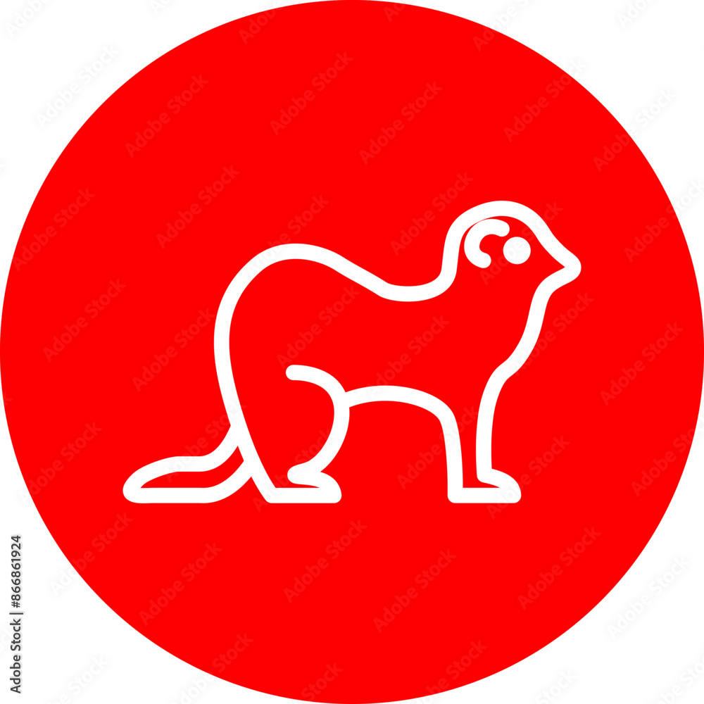 Ferret Line White Circle Red Ferret Line White Circle Red
