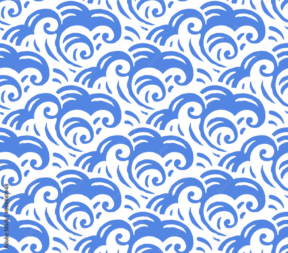 Japanese seamless pattern of sea wave Japanese seamless pattern of sea wave