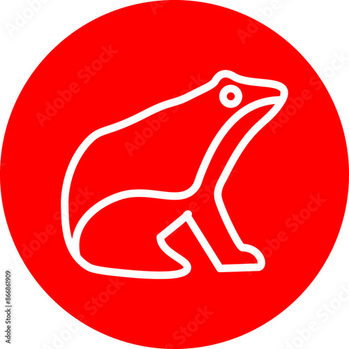 Frog Line White Circle Red