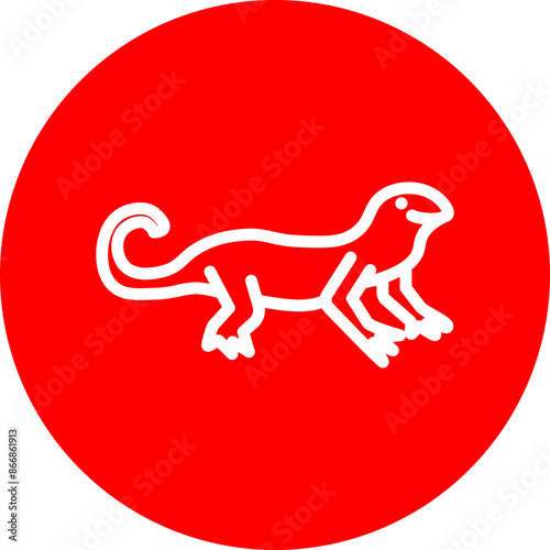 Newt Line White Circle Red