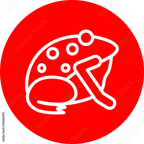 Toad Line White Circle Red