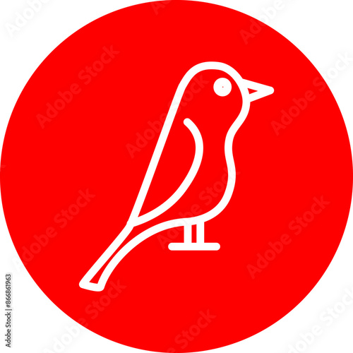 Canary Line White Circle Red