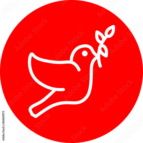 Dove Line White Circle Red