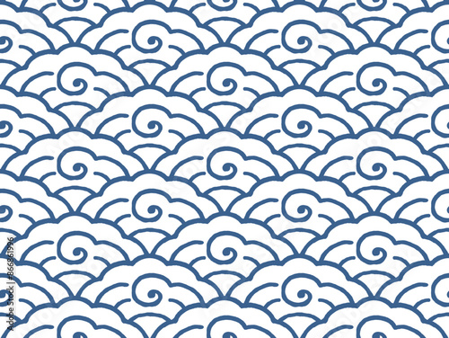 Chinese seamless pattern of sea ​​wave