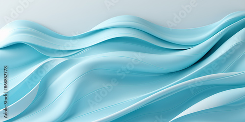 Background with blue 3D waves