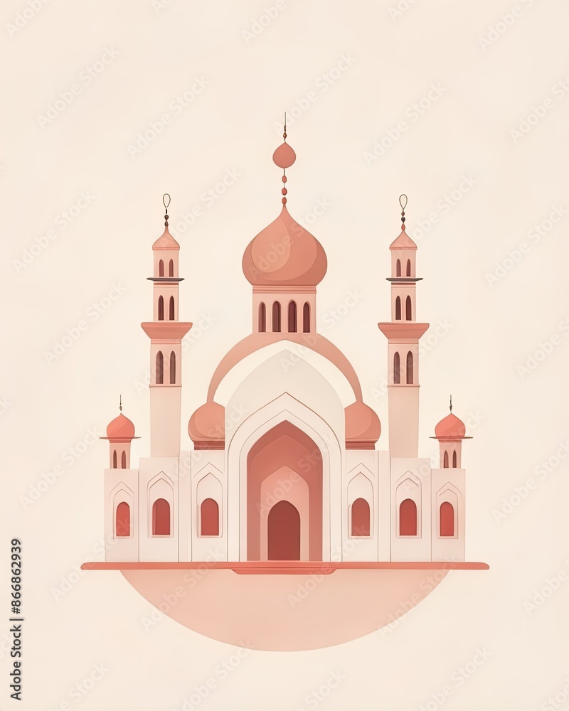 2d design for mosque flat illustration 2d design for mosque flat illustration