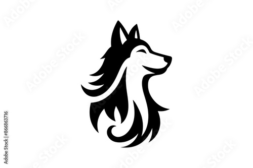 Dog head icon Vector illustration Silhouette simple