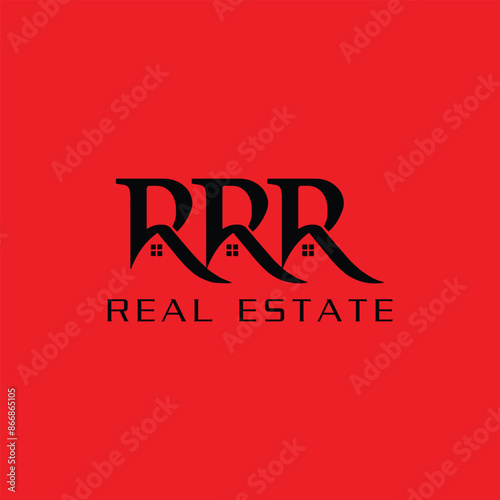 letters rrr real estate logo design vector photo