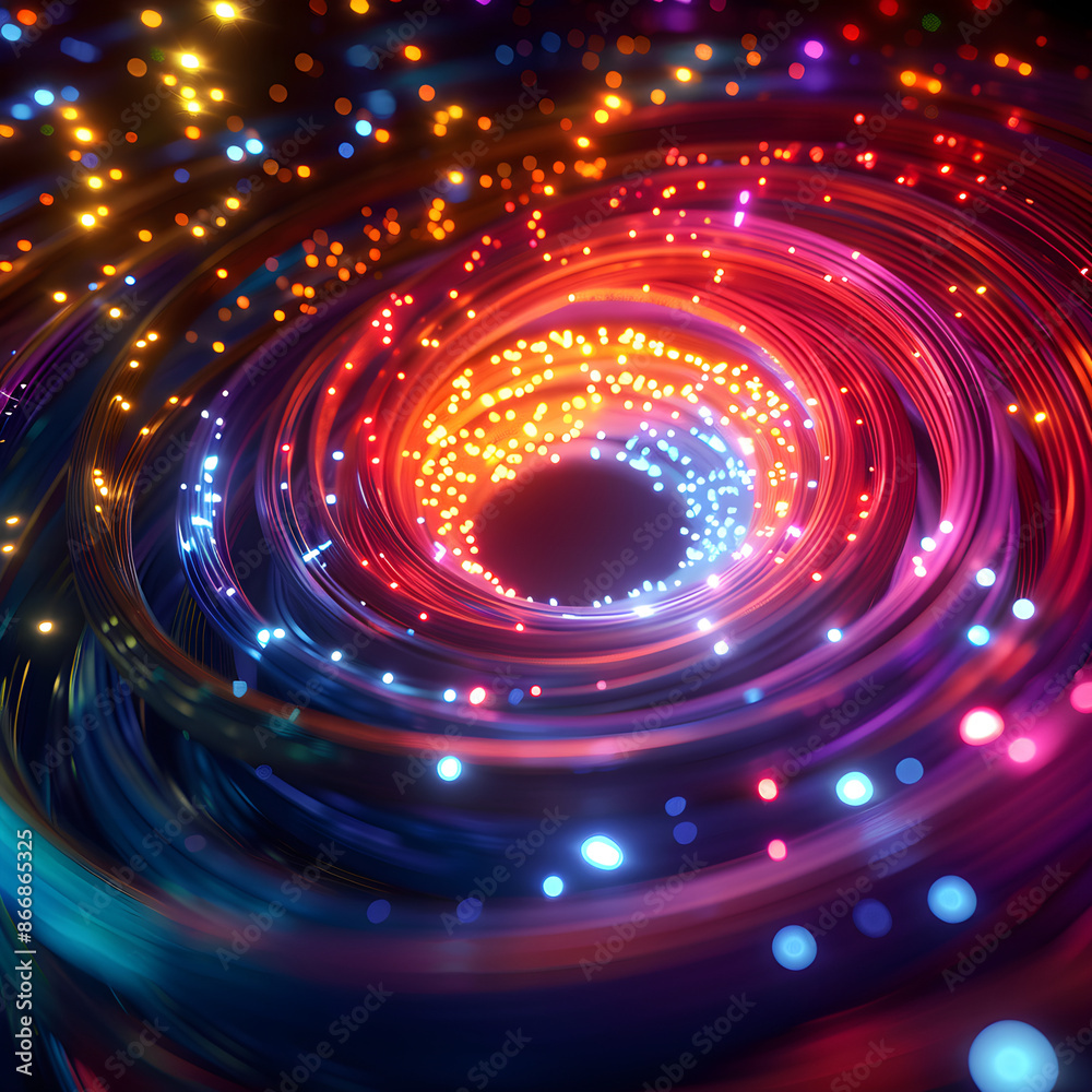 Spiraling colored electric cables and optical fibers Spiraling colored electric cables and optical fibers