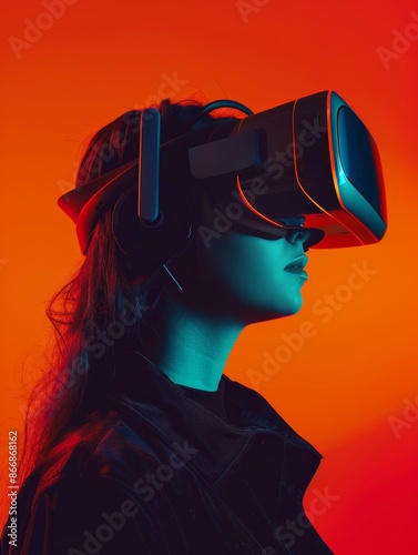 Virtual Reality Headset Online Banking Technology Finance Concept Image