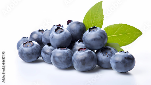 blueberries on a white background