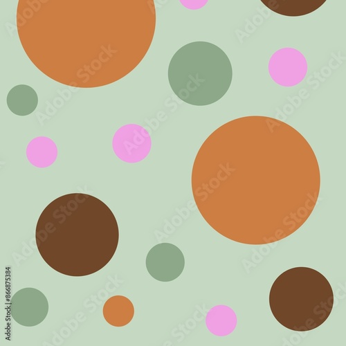 Wallpaper Mural Minimalistic, funky abstract polka-dot bubbles pattern background.  Torontodigital.ca