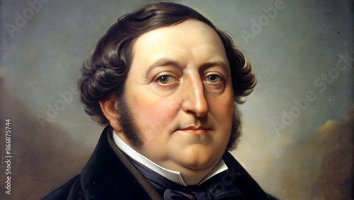 Portrait de Rossini, célèbre musicien et compositeur italien photo