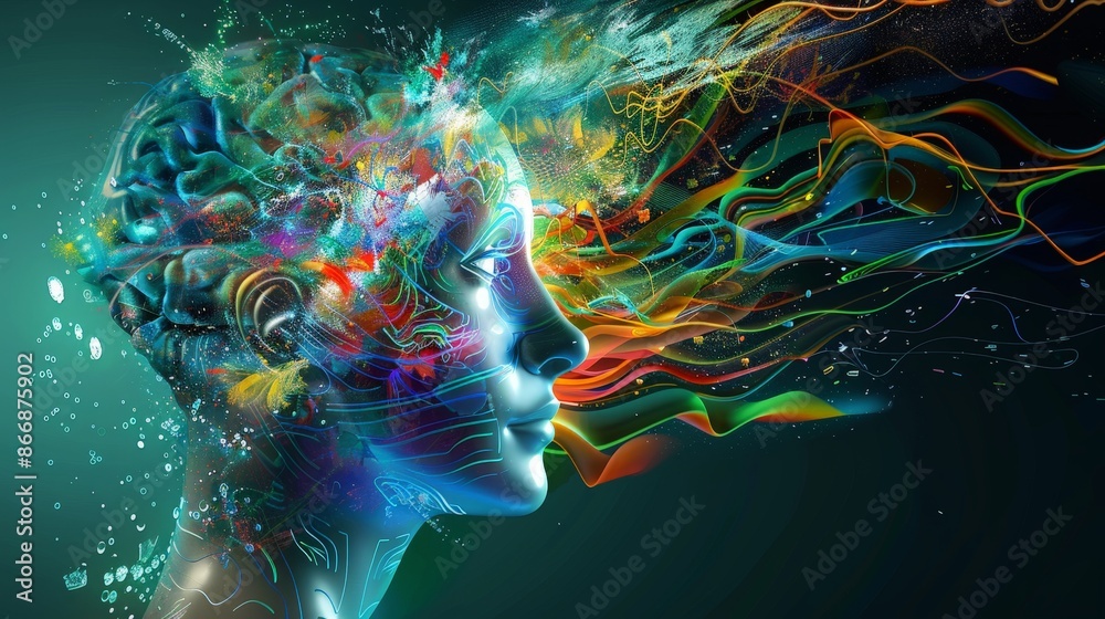 Digital Thoughts Exploding in Colorful Streams Digital Thoughts Exploding in Colorful Streams