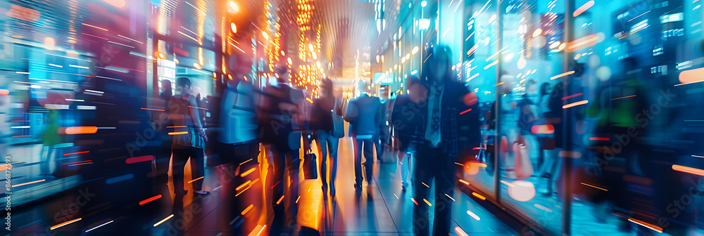 Fototapeta premium Business executives networking a gala event focused on innovation and corporate social responsibility