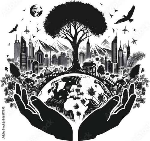 world environment day poster desgin vactor art by ai.