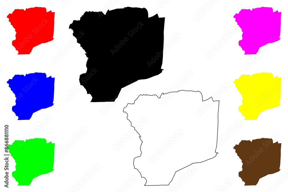 Fototapeta premium Irbid City (Hashemite Kingdom of Jordan) map vector illustration, scribble sketch City of Arabella or Arbela map