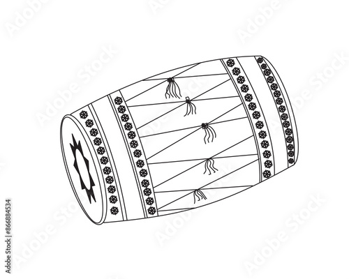 Black Stroke Dholak Musical Drum photo